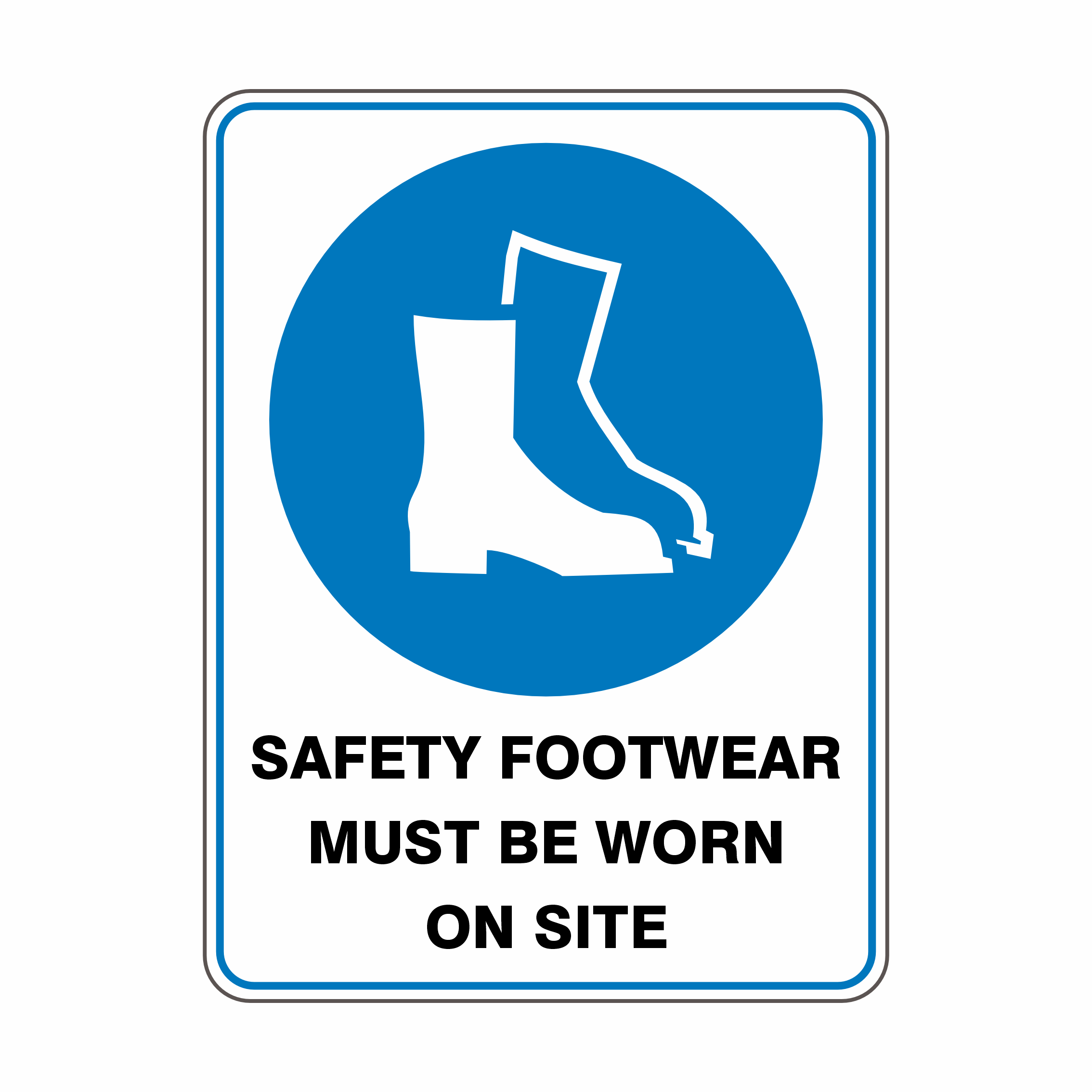 Safety Footwear Must Be Worn On Site pack of 5 stickers 60x80mm