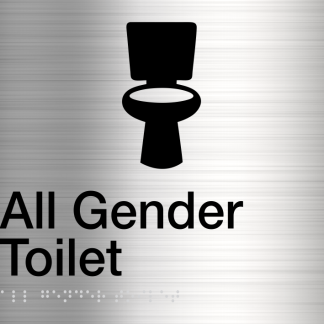 All Gender Toilet Stainless Steel (Braille)