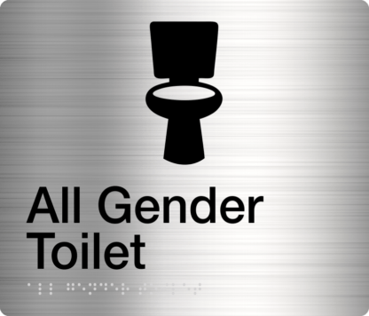 All Gender Toilet Stainless Steel (Braille)