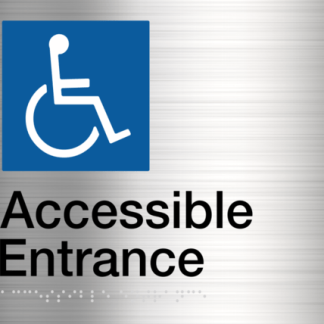 Accessible Entrance Sign Stainless Steel (Braille)