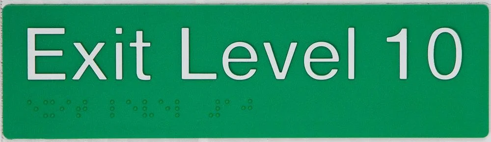 Braille Exit Sign Level 10