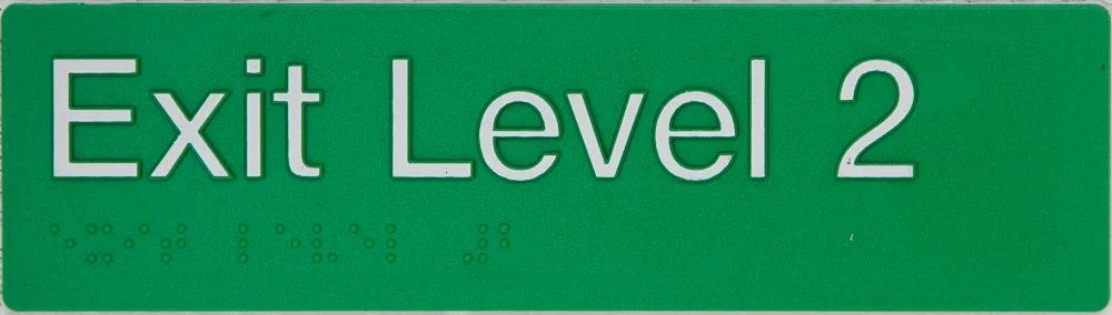 Braille Exit Sign Level 2