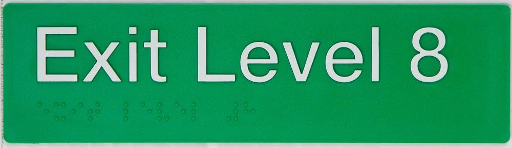 Braille Exit Sign Level 8