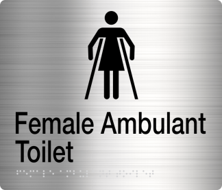 Female Ambulant Toilet Stainless Steel (Braille)