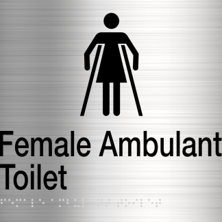Female Ambulant Toilet Stainless Steel (Braille)