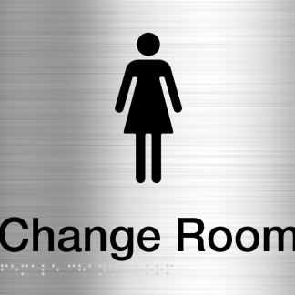 Female Change Room Stainless Steel (Braille)