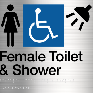 Female Disabled Toilet & Shower Stainless Steel (Braille)