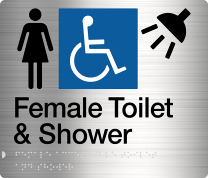 Female Disabled Toilet & Shower Stainless Steel (Braille)