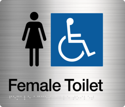 Female Disabled Toilet Stainless Steel (Braille)