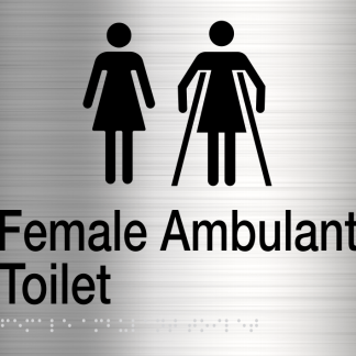 Female / Female Ambulant Toilet Stainless Steel (Braille)