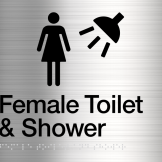Female Toilet & Shower Stainless Steel (Braille)