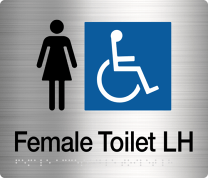 Female Disabled Toilet (Left Handed) Stainless Steel (Braille)