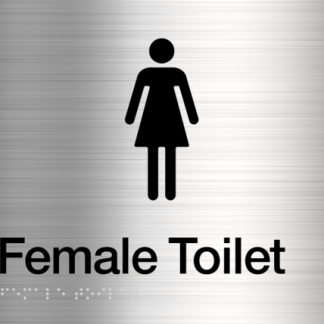Female Toilet Sign Stainless Steel (Braille)