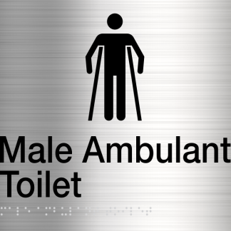 Male Ambulant Toilet Stainless Steel (Braille)