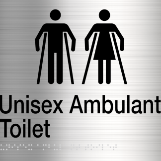 Male Female Ambulant Toilet Stainless Steel (Braille)