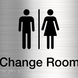 Male Female Change Room Stainless Steel (Braille)