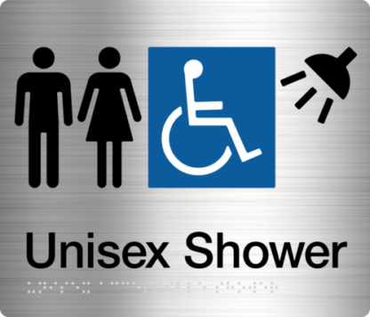Male Female Disabled Shower Stainless Steel (Braille)