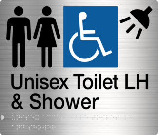 Male Female Disabled Toilet & Shower (Left Handed) Stainless Steel (Braille)