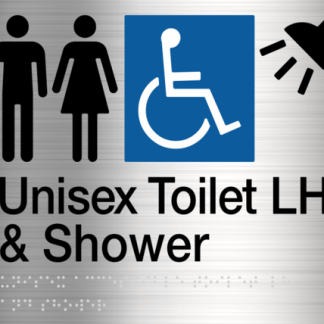Male Female Disabled Toilet & Shower (Left Handed) Stainless Steel (Braille)