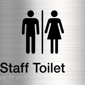 Male Female Staff Toilet Stainless Steel (Braille)