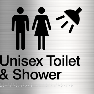 Male Female Toilet & Shower Stainless Steel (Braille)