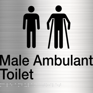 Male / Male Ambulant Toilet Stainless Steel (Braille)