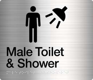 Male Toilet & Shower Stainless Steel (Braille)