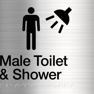 Male Toilet & Shower Stainless Steel (Braille)