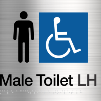 Male Disabled Toilet (Left Handed) Stainless Steel (Braille)