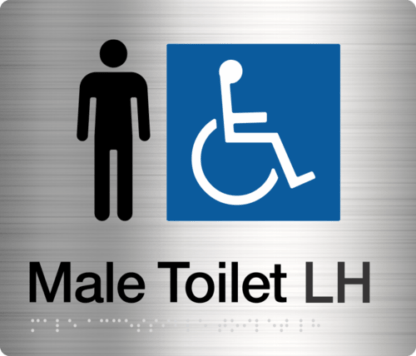 Male Disabled Toilet (Left Handed) Stainless Steel (Braille)