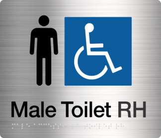 Male Disabled Toilet (Right Handed) Stainless Steel (Braille)