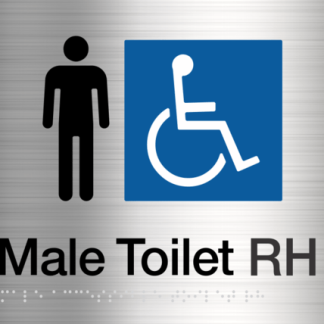 Male Disabled Toilet (Right Handed) Stainless Steel (Braille)