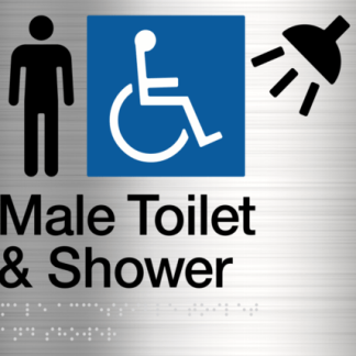 Male Disabled Toilet & Shower Stainless Steel (Braille)
