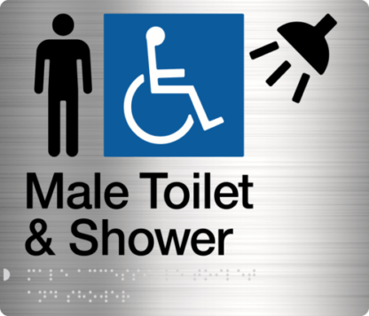 Male Disabled Toilet & Shower Stainless Steel (Braille)