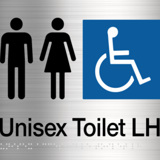 Male Female Disabled Toilet ( Left Handed) Stainless Steel (Braille)
