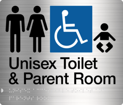 Male Female Disabled Toilet & Parent Room Stainless Steel (Braille)