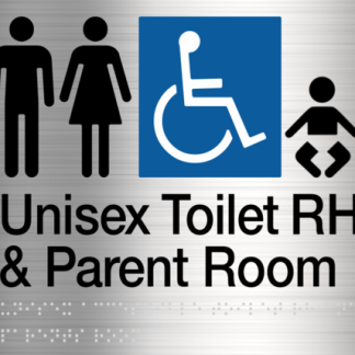 Male Female Disabled Toilet (Right Handed) & Parent Room Stainless Steel (Braille)