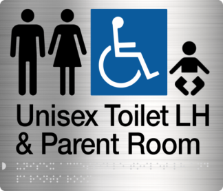 Male Female Disabled Toilet (Left Handed) & Parent Room Stainless Steel (Braille)