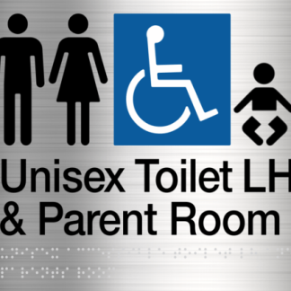 Male Female Disabled Toilet (Left Handed) & Parent Room Stainless Steel (Braille)