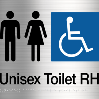 Male Female Disabled Toilet (Right Handed) Stainless Steel (Braille)