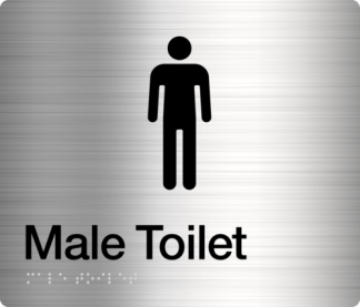 Male Toilet Sign Stainless Steel (Braille)