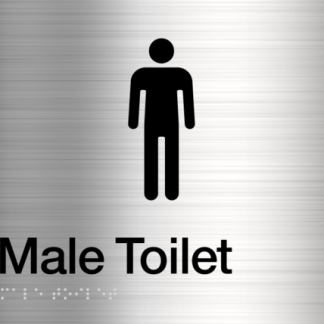 Male Toilet Sign Stainless Steel (Braille)