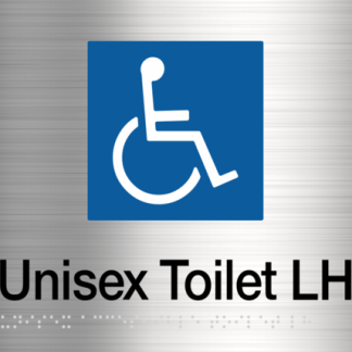 Unisex Disabled Toilet (Left Handed) Stainless Steel (Braille)