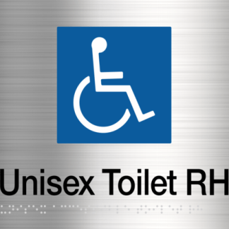 Unisex Disabled Toilet ( Right Handed) Stainless Steel (Braille)