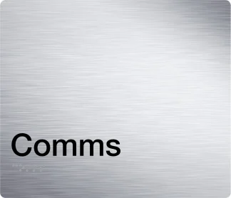 Comms Braille Sign - Stainless Steal
