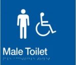 Male Accessible Toilet Sign MDT-BLUE (Braille)