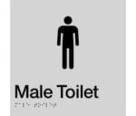 Male Toilet Sign MT-SILVER (Braille)