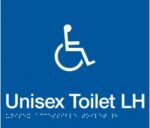 Accessible Toilet Left Hand Sign DTLH-BLUE (Braille)