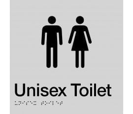 Unisex Toilet Sign MFT-SILVER (Braille)
