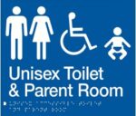 Unisex Accessible Toilet & Parent Room Sign MFDTP-BLUE (Braille)